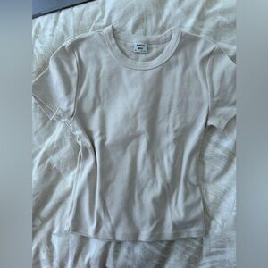 Aritzia Cream Crop Tee US XS